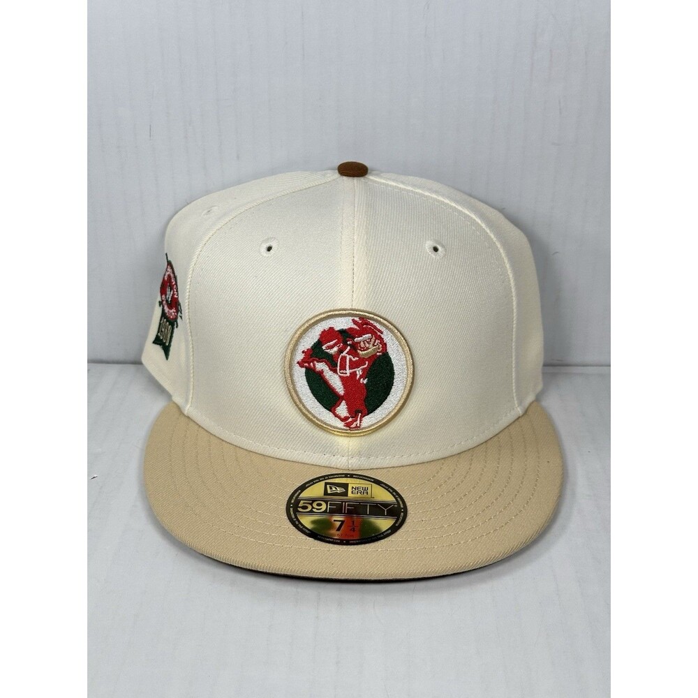 New Era Washington Senators 59FIFTY Fitted Hat Cap 1960 Patch White Beige 7 1/4